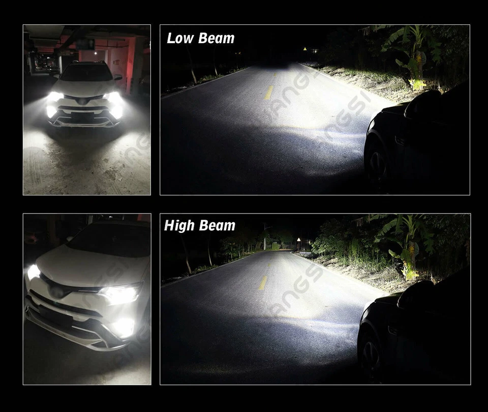 2PC H4 9003 LED Headlight Bulb 6000K White BY For Yamaha Apex Phazer Snowmobiles Foto 3 de 4