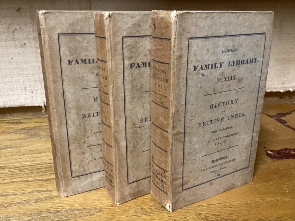 1832 Harper’s Family Library No. XLIX - History Of British India - 3 Vols. - Image 2 of 4