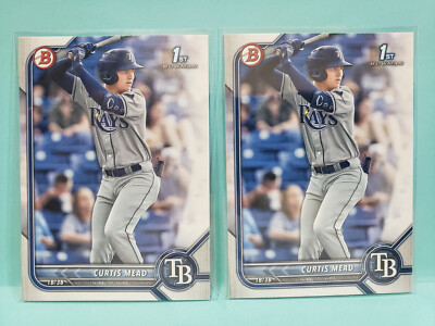 (2) 2022 Bowman Prospects Curtis Mead Tampa Bay Rays #BP-10