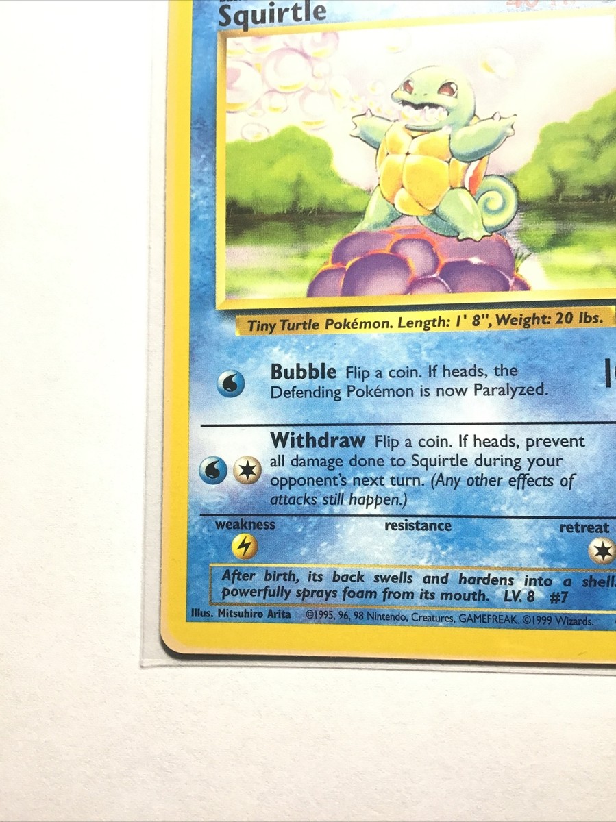 SQUIRTLE - 63/102 - Base Set - ALBINO PINK INK BORDER ERROR