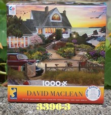 CEACO SEASIDE HILL 1000 PIECE JIGSAW PUZZLE ONE OWNER hfr with poster 3396-3