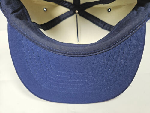 Vintage Vincennes University Navy Blue Hat Cap Crown Gold Emblem Snapback - Picture 5 of 7