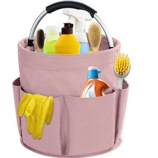17L Cleaning Caddy With Handle, Cleaning Supplies Organizer, Foldable Storage Ba