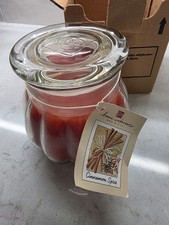 Home Interiors Cinnamon Spice Candle Large Glass Jar w/ Lid & Box Made in USA