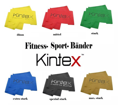 KINTEX  EXPANDER 6er-SET 2,50m Sportbänder Fitness-Body-Gymnastik PHYSIO FIT