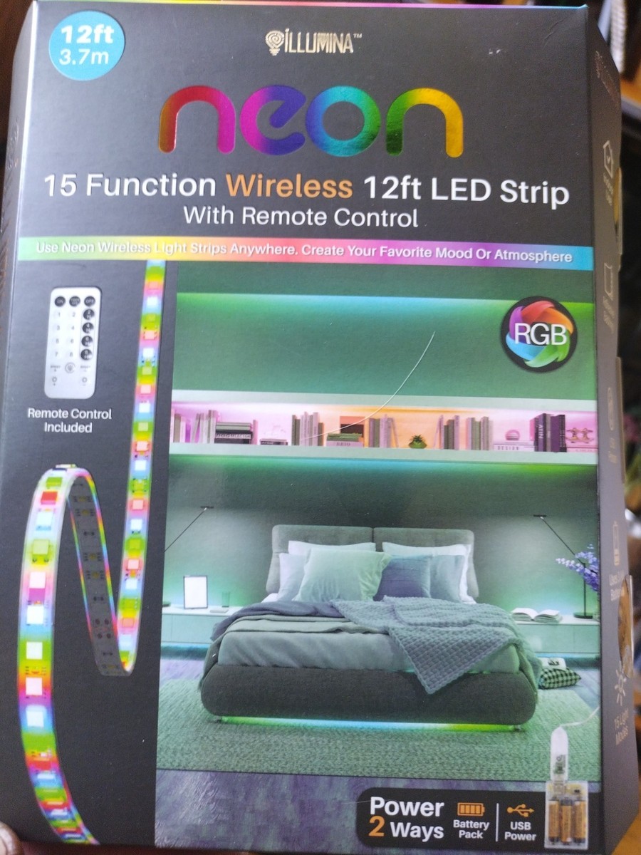 Illumina Neon 15-Function Indoor Wireless 12 Ft LED Strip Light w