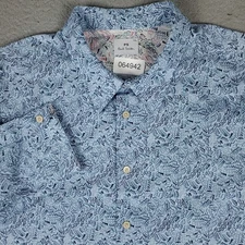 Paul Smith Shirt Mens Size 2XL Blue Abstract Casual Button Up Long Sleeve