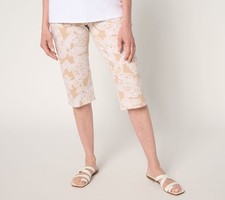 Denim  Co. Women's Petite Pants PL Beach Jersey Printed or Multi-colored