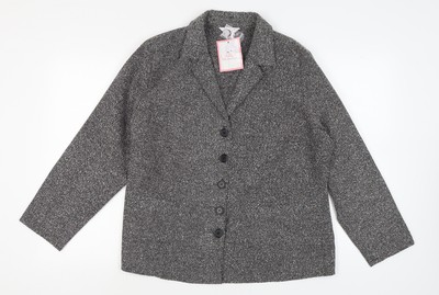 Julipa Damen Anzugjacke schwarz Fischgrätmuster Größe 22