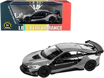 BMW i8 Liberty Walk Gray and Black ''LB Performance'' Series 1/64 Diecast Model Ca