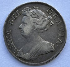 1713 Anne Silver Half Crown Coin