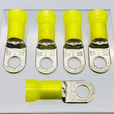 5x Thomas & Betts Sta-Kon RK757 Terminal Ring Ylw Nylon UL Listed 3/0 Bolt 1/2in