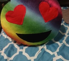Rainbow Emoji Heart Eye Pillow