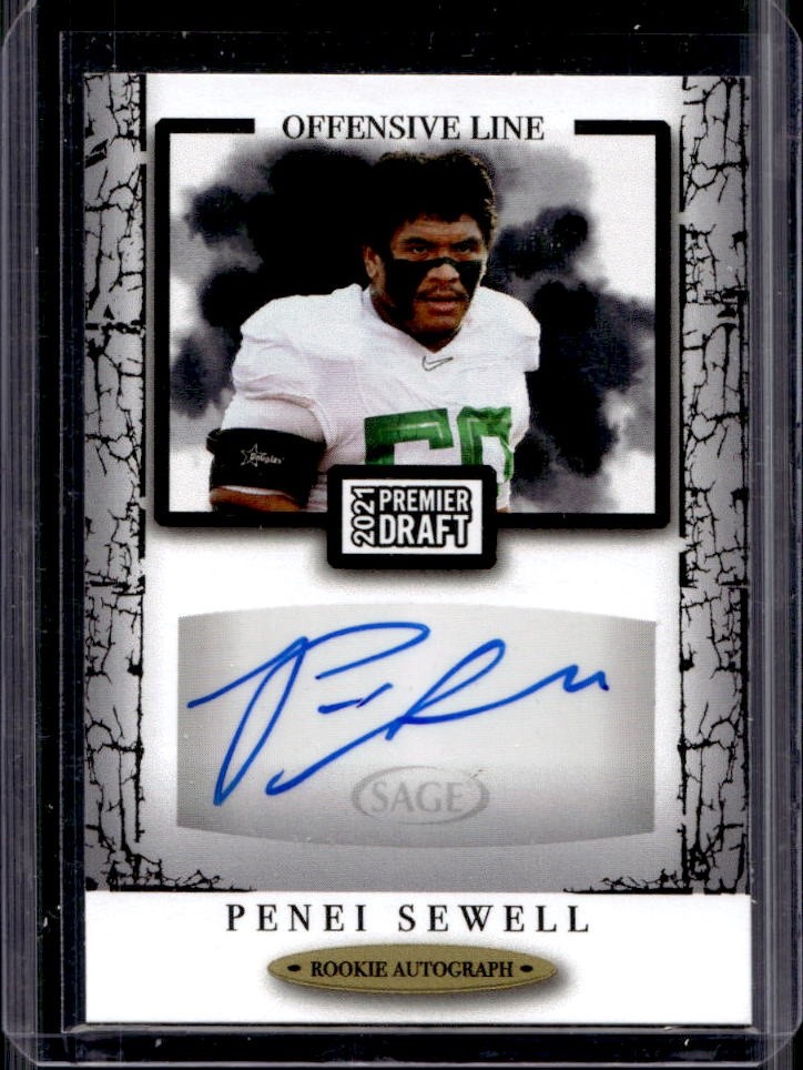 Penei Sewell Sage Hit Premier Draft Autograph #A30 Black