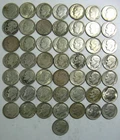 1950, 1951, 1952, 1953 ROOSEVELT DIME - LOT OF 50 - ROLL - SILVER - DAMAGED