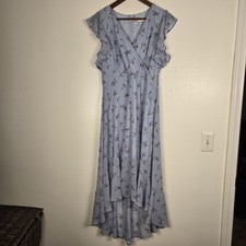 ALTAR'D STATE Florentina High Low Sheer Lined Fairy Vibe Dress Size Medium Blue