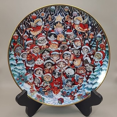8'' Franklin Mint  Santa Claws  Bill Bell Limited Ed Porcelain Plate Cats