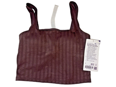 Lululemon Wunder Under Tank A/B in Tonal Stripe Espresso Farbe Gr. 4 UK 8 NEU 