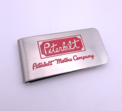 Peterbilt Trucks Motors Company Brushed Nickel Chrome Money Clip