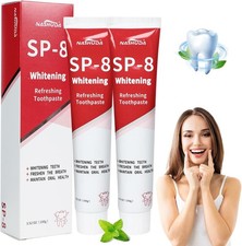 SP-8 Probiotic Ultra Whitening Toothpaste, Fresh Breath, Deep Cleaning Care, 2PK