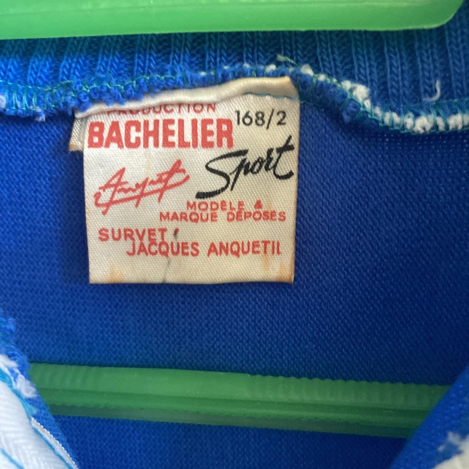 Maillot cycliste JACQUES ANQUETIL Bleu,Blanc,Rouge vieux, stock, neuf Taille 2 - Photo 4/4