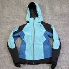 Spyder Jacket Kids 4 Blue Colorblock Hooded Insulated Ski Winter Snow Warm