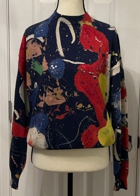 Purple Label Ralph Lauren Splatter-paint Long-sleeve  Sweater Size M (US 8)