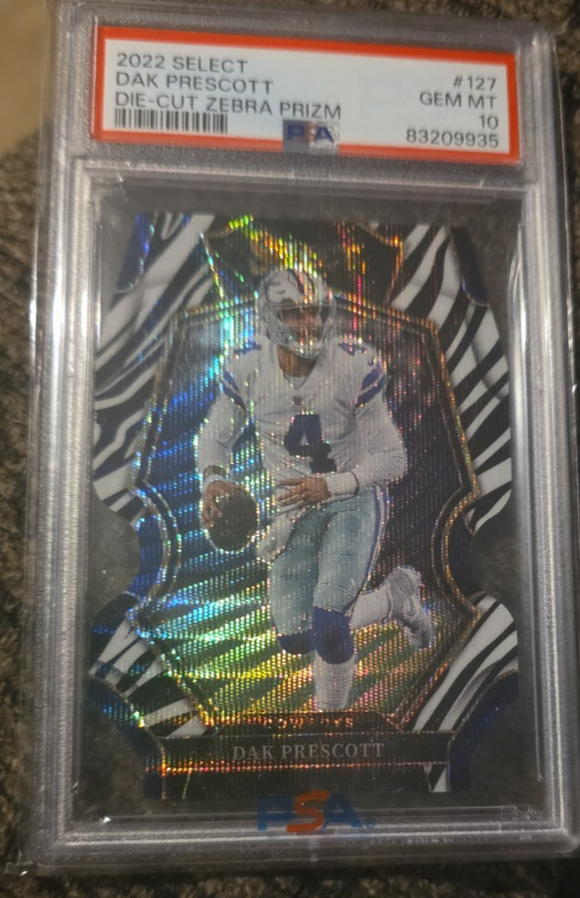 2022 Select Dak Prescott Die-Cut Zebra Prizm #127 PSA 10 POP 5