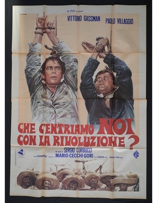 manifesto CHE C'ENTRIAMO NOI CON LA RIVOLUZIONE paolo villaggio gassman A520