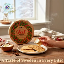 LEKSANDS Rye Crispbread Round – Swedish Holiday Crisp, 1 lb