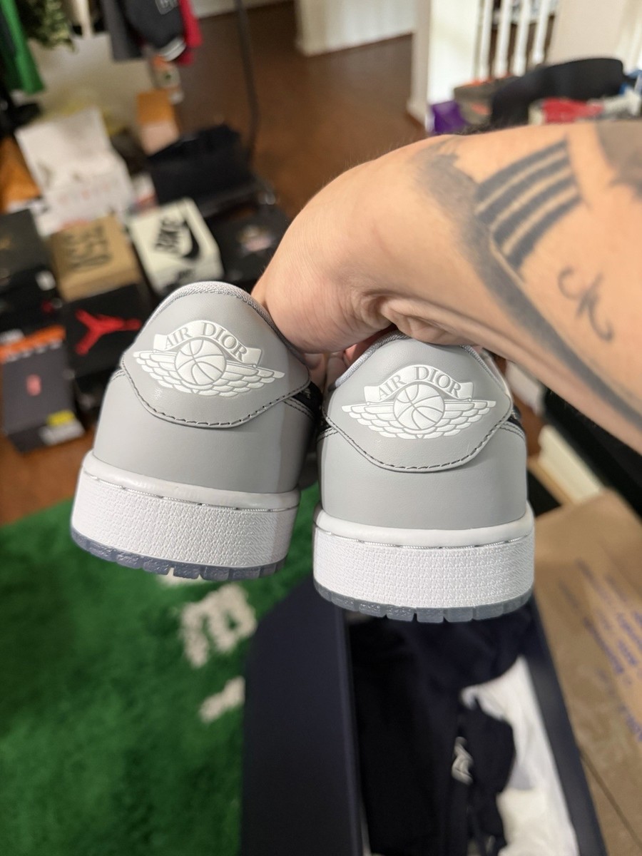 Size 10 - Dior x Air Jordan 1 Low Gray | eBay