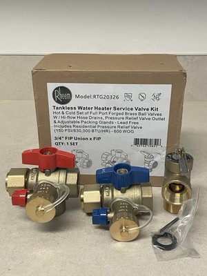 Rheem Brass Service Valve Kit RTG20326 For Tankless Water Heater