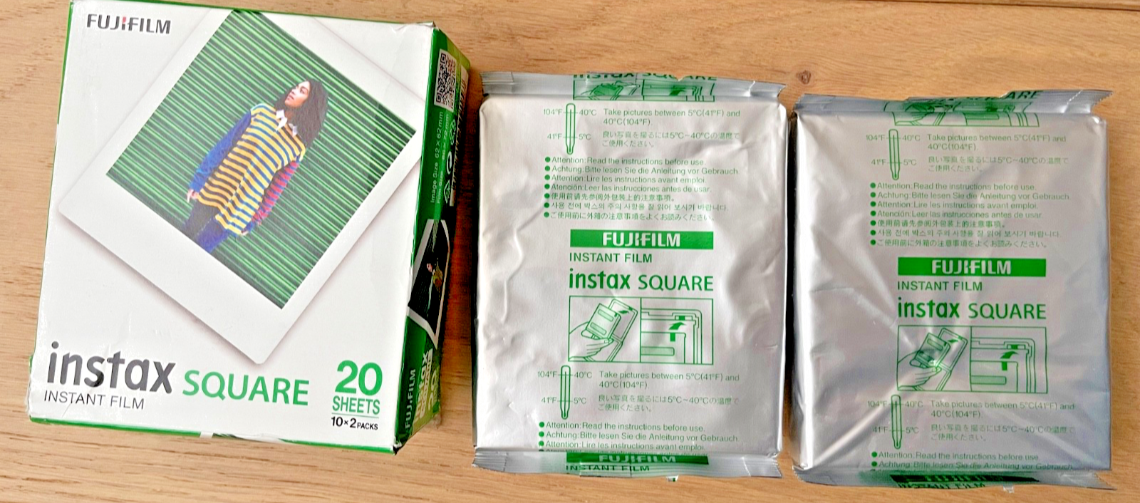 Fujifilm Instax Square Instant Picture Photo Film 20 Shot Pack White Border