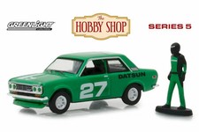 1970 DATSUN 510 WITH RACE CAR DRIVER GREENLIGHT 97050-C 1/64 scale DIECAST CAR
