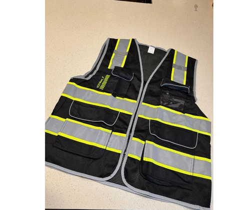 9 Pockets Reflective Mesh Safety Vest for Men, Hi-vis Work Black - product listing photo