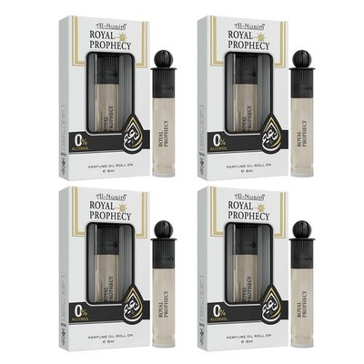 Al-Nuaim Silver Series Royal Prophecy Attar Roll On - 6ml (Pack Of 4) | Alcohol