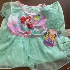Disney Princess Ariel Little Mermaid Costume Nightgown Gown Pajamas NWT, 3T
