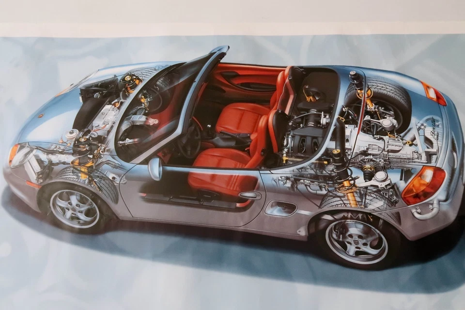 Original Vintage PORSCHE Poster Printed in Germany - Image 3 of 4