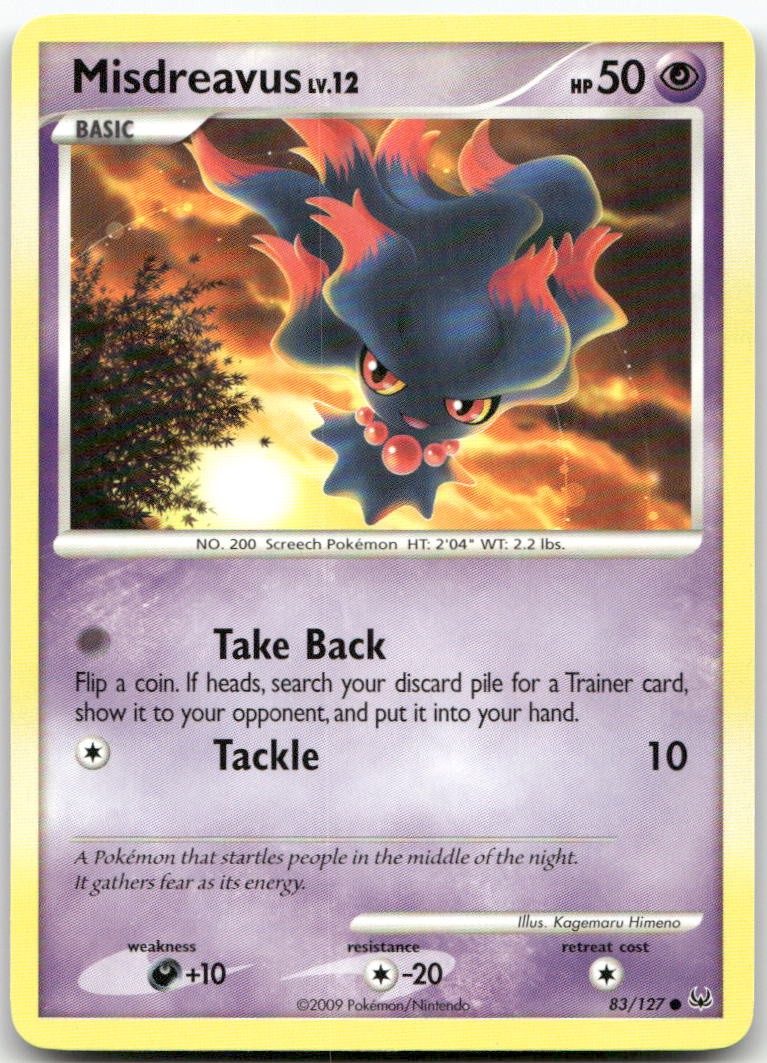 Misdreavus 83/127 Common Platinum Pokemon LP