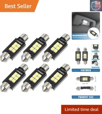 Energy-Efficient Bright White LED Bulbs - 39mm with Canbus Decoder - Pack of 6