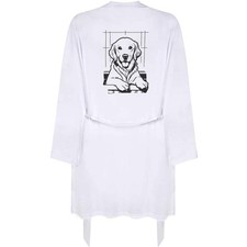 'Retriever In Bath' Adult Dressing Robe / Gown RO045980 