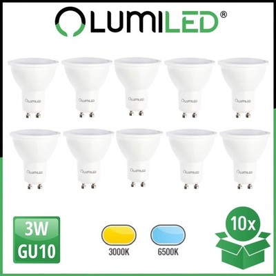 LUMILED 10x LED Leuchtmittel GU10 3W (25W) Warmweiß / Kaltweiß 120° Reflektor