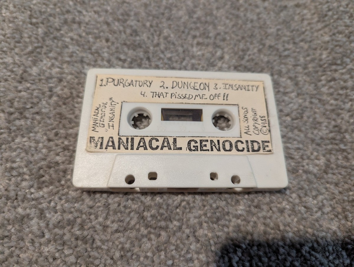 Maniacal Genocide Insanity Cassette Tape Demo Self Released Heavy