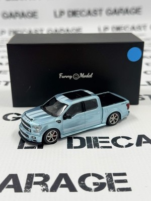 FUNNY MODELS Ford F-150 Shelby Super Snake Baby Blue w/ White Stripe 1:64 Diecas