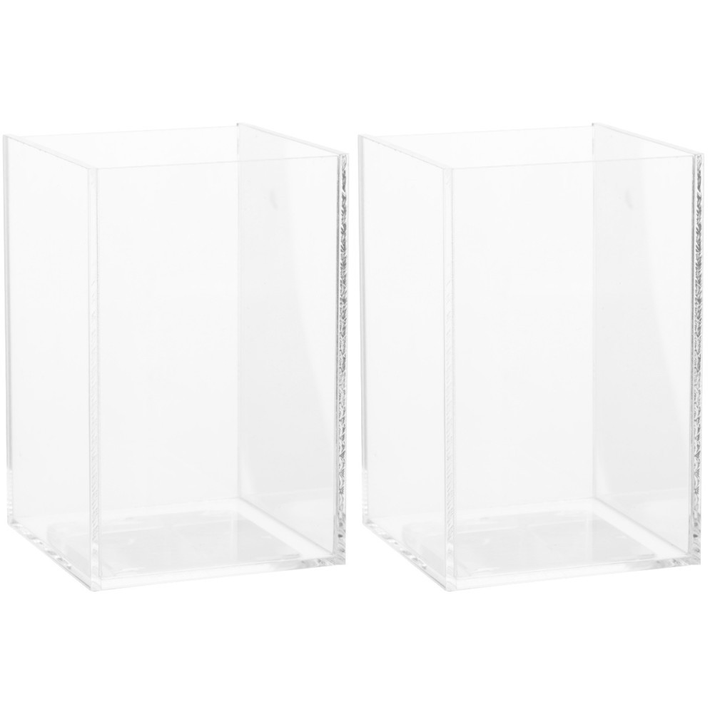 2pcs Clear Fish Tank Multi-function Goldfish Tank Transparent Betta Tank Office