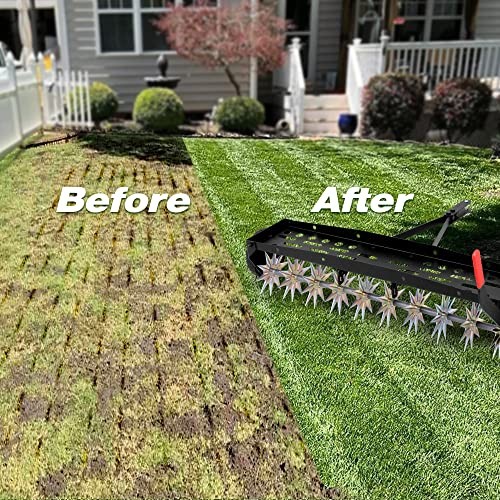 40-Inch Tow Behind Spike Aerator with Galvanized Steel Tines, Durable Lawn - Picture 7 of 7
