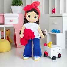 Luna Doll Crochet, Handmade Crochet Amigurumi Doll Gift, Amigurumi Doll