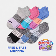 5 Pack Bombas Socks Honeycomb Solids Ankle Socks Women/Men/Kids