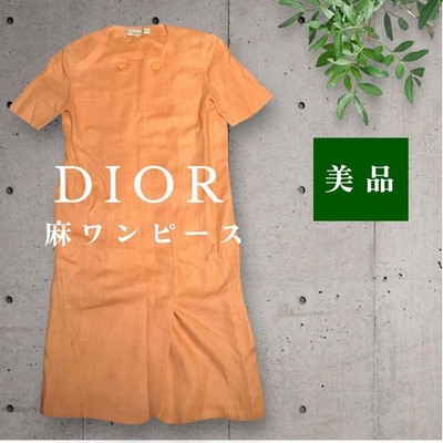 Christian Dior Kleid M Orange Elegant Preta Porte 100cm Länge