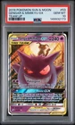 2019 POKEMON SUN & MOON TEAM UP #53 GENGAR & MIMIKYU GX PSA 10